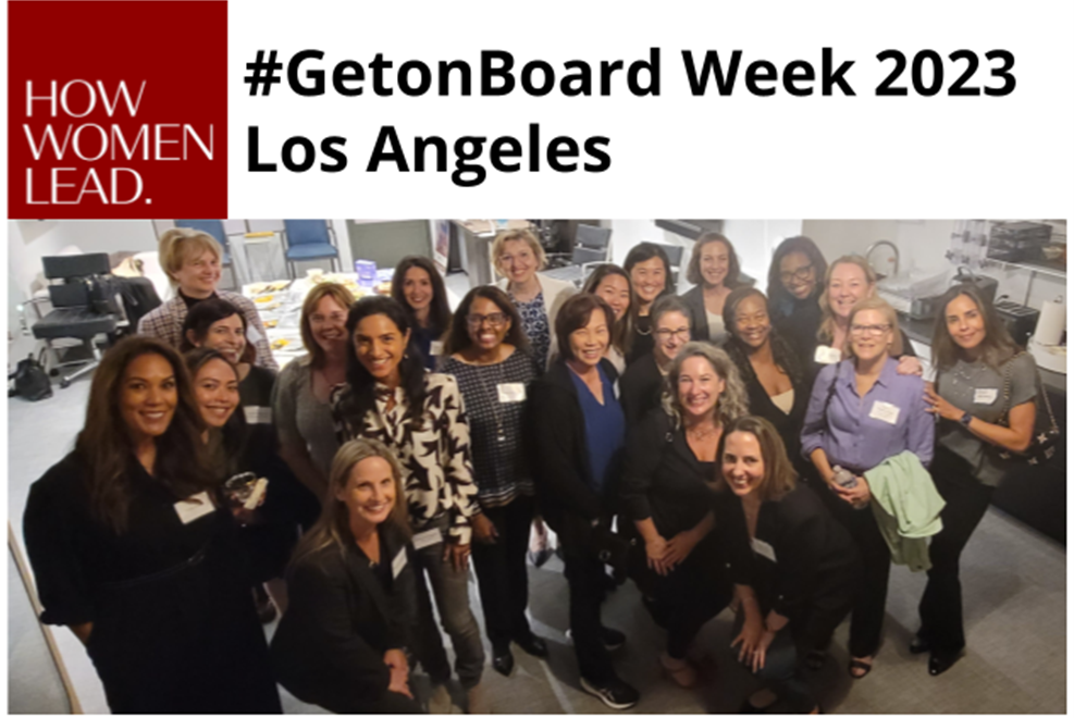Group shot of female founders with text #GetonBoard Week 2023 Los Angeles