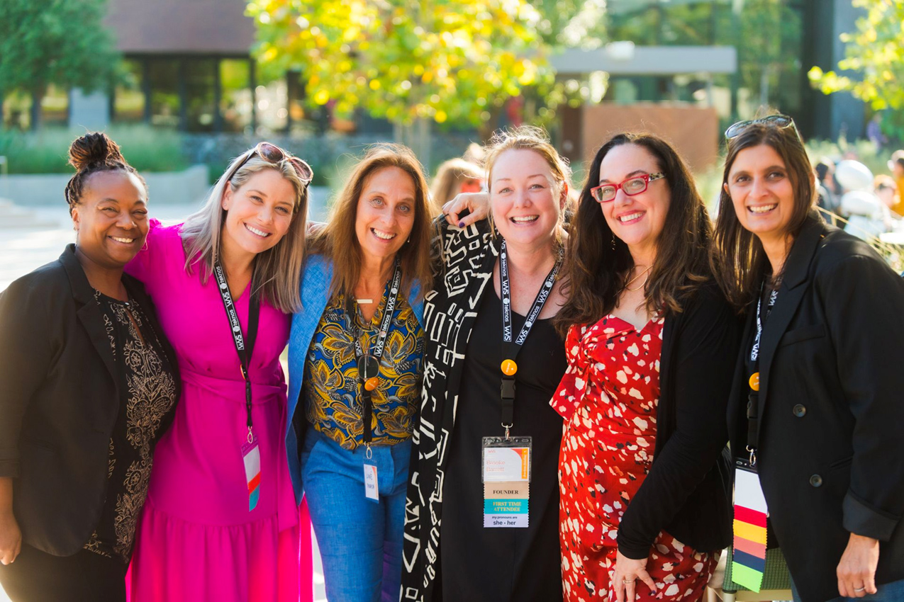 Group photo featuring Vanessa Small PhD, MBA,Lindsey Head, MBA, CFO, COO, Lianè Thompson, Brooke Barrett (BenchK12 Founder and CEO) Julie Castro Abrams, and Naseem Sayani. (Credit: Women’s Venture Summit)